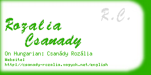 rozalia csanady business card
